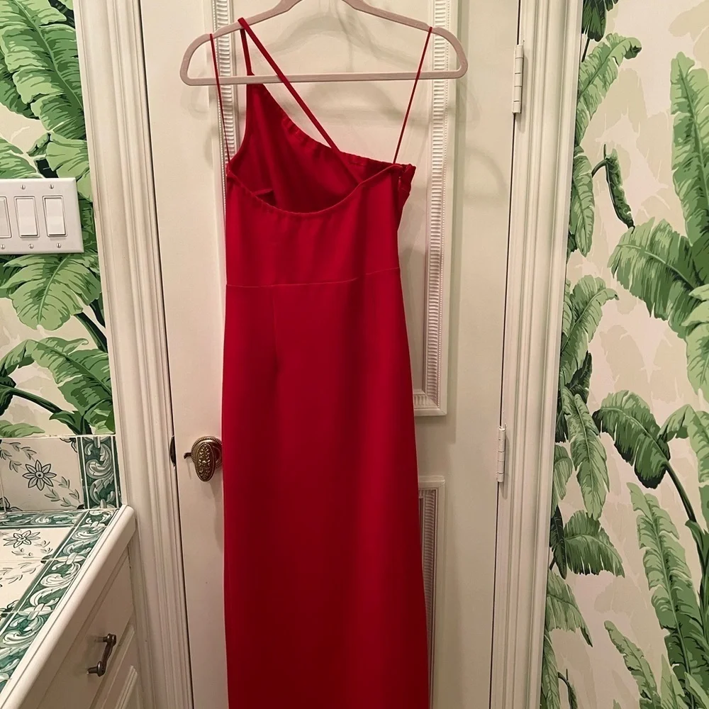 Abercrombie & Fitch Asymmetrical one shoulder maxi dress red size M